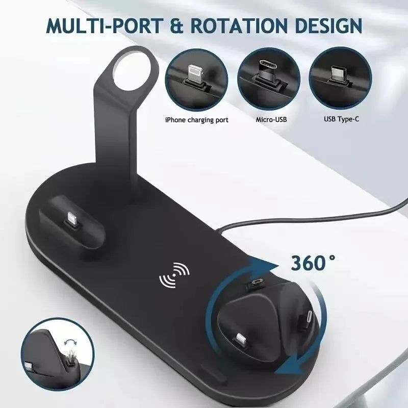 Carregador Sem Fio Stand Pad 5 em 1